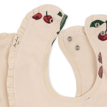2-pack frill bib - Ma grande cerise - Konges Slojd